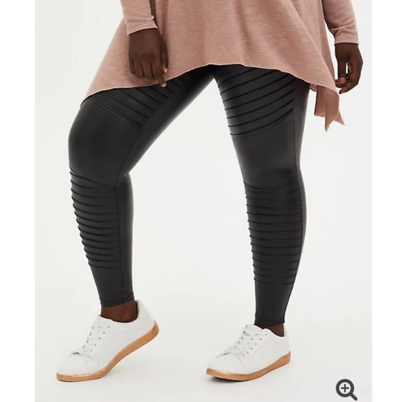 NWT TORRID Black Faux Leather Moto Leggings - Picture 2 of 11